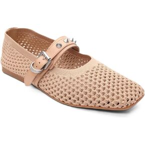الرماد النسائي Bijoux Mesh Maryjane Ballet Flat-Elegant و Recied and Syclis