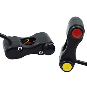 Feiteplus 12V Aluminum Motorcycle 7/8" 22mm Handlebar Switches Headlight Hazard Brake Fog Lights Horn ON Off Start Switch 3 Buttons