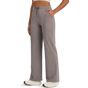 G4Free Wide Leg Sweatpants Women Drawstring Waist Fleece Lined Yoga Pants with Pockets for Winter
