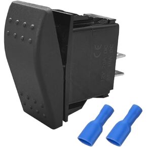 2 Pin Rocker Switch, Waterproof ON-Off-ON Momentary Rocker Toggle Switch, 12V 20A SPST Push Button Switchs for Marine Boat Automotive RV Truck ATV