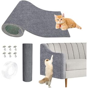 78.7"x15.8" Cat Scratch Furniture Protector Cat Carpet With Self-Adhesive Trimmable-Adhesive Carpet Cat Scratch Furniture Protector Replacement For Cat Tree Shelf Shelves Couch Furniture Diy Protector