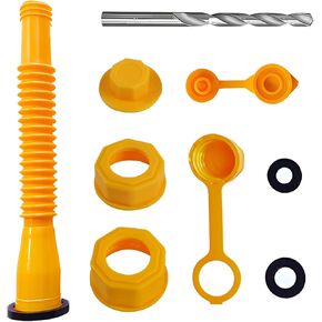 1 Kit Gas Can Spout Replacement, Gas Can Nozzle Spout, Gas Can Flexible Pour Nozzle, Bendable Nozzle Kit with Screw Collar Caps, Universal for Most 1/2/5/10 Gal Oil Cans