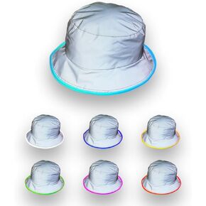 House of Rave Light Up Reflective Duit Hat - وضع قوس قزح LED قبعة دلو - قبعة الفلورسنت - قبعة دلو للرجال والنساء