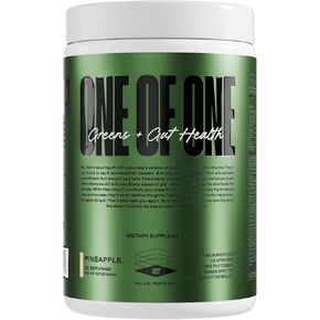 ONE of ONE Greens & Gut Health – Superfood Greens Powder with Prebiotics, Probiotics & Digestive Enzymes for Gut Health, Immunity & Energy, No Artificial Sweeteners - Mixed Berry, 30 Serving