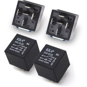 4 PCS 40A Automotive Relay, 12V 5 Pin Waterproof Flame Retardant Housing Starting DC Relays, Pure Copper Coil Plug and Play Relay Switch, for Car and Boat Engines Repair Accessory (Black)