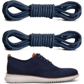 Waxed Shoe Laces for Cole Haan Business Oxford Boots, 3/32"(2.5mm) Dress Mens Chukka Shoelaces Replacement Strings