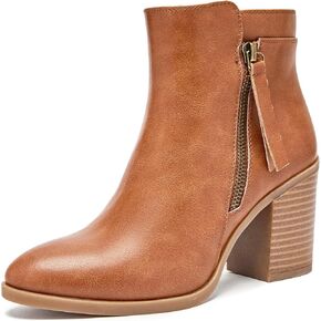 Women's Ankle Boots Low Chunky Heeled Booties Casual Comfortable Fall Winter Pointed Closed Toe Short Boots for Women.