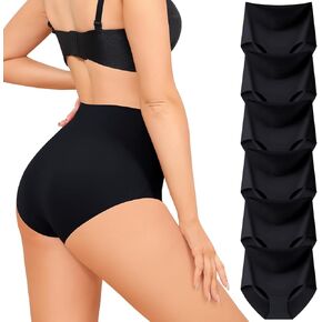 Levao Womens High Weist Semelies Inflear Coverage Full Breifs No Show Ladies 6 Pack S-XXL