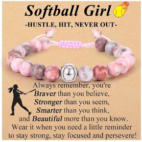 Softball Gifts for Girls Softball Bracelets for Teen Girls Daughter, Granddaughter, Coach, Team Gifts Birthday/Christmas/Graduation Gifts