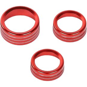 مجموعة من 3 PCS AC Radio Switch Trim Cover Cover Red متوافق مع Dodge Challenger Charger 15-20