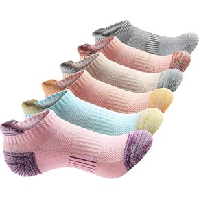 6 Pairs Breathable Ankle Socks, Mesh Low Cut Socks, Athletic Running Socks, Sports Tab Socks, Fits size 5-10