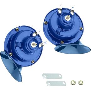 2 PCS 300DB Super Loud Train Horn, 12V Waterproof Electric Snail Double Horn, Universal Car Replacement Kit for Motorcycle, Truck, Sedans (Red)