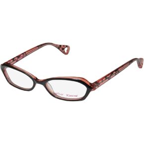 Betsey Johnson Galaxy Glam For Ladies/Women Designer Full-Rim Shape Exclusive Trendy Eyeglasses/Eyeglass Frame (53-17-135, Black/Peach/Stars)