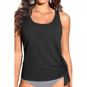 Women Tankini Swim Top Only - Swimsuit Bathing Suit Top Side Tie Swim Top No Bottom 2025