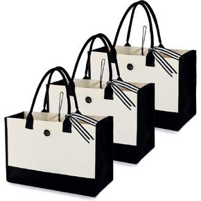 BeeGreen Canvas Tote Bags for Women Gifts for Women Friend Mom 3,6,8,12 Packs