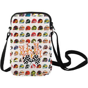 LEVLO Racing Fans Crossbody Bag Racing Game Gifts Racing Team Shoulder Bag Racing Checkered Flag Merchandise