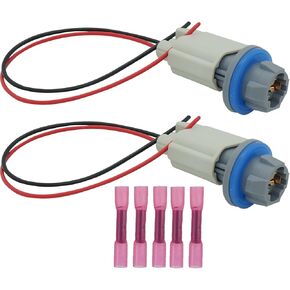 2 Sets 2 Wires Rear License Plate Light Lamp Bulb Socket Connector Wiring Harness Pigtail Plug for Ford F-150 2004-2021 Ranger 1998-2011 Explorer 2006-2010 Replaced F81Z-13411-AA AL8Z-13411-B