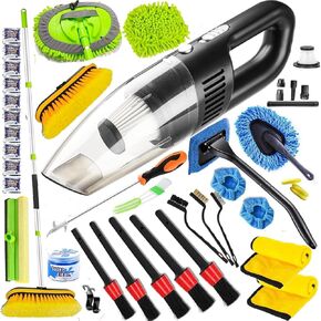 51 Pcs Car Cleaning Kit,Handheld Vacuum with 8000Pa Suction, Car Interior Detailing Kit with Detailing Brush set, Car Detailing Kit, Cleaning Gel, Car Cleaning Supplies, Car Accessories for Men/Women