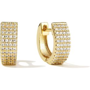 أقراط مملوءة بالذهب 14K ، 925 Sterling Silver Huggie أقراط الأطواق الأقراط العصرية تشيك تريسي