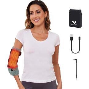 Heated Elbow Brace, Cordless Portable Heated Elbow Support Wrap with Battery and 3 Temperature Settings for Men Women