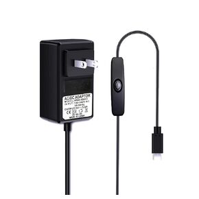 27W Power Supply for Raspberry Pi 5, USB-C Power Supply 5V 5.5A for Raspberry Pi for Raspberry Pi 5 8GB 4GB, Supply with ON/Off Switch (Black)