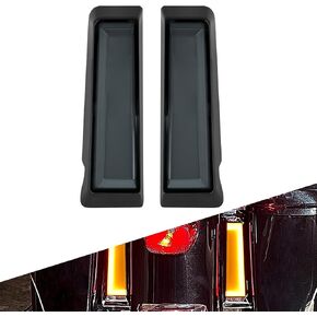 الخلفية Fender Fender Saddlebag Filler Lights LED Auxiliary LED إشارات تشغيل ضوء الفرامل مناسبة ل Harley Touring 2014-2023 (Black and Smoke)