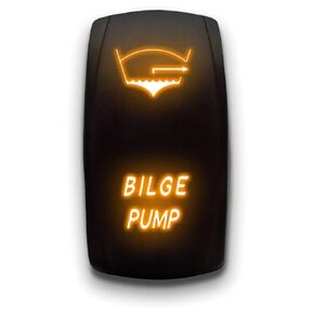 Bilge Pump - Red - Switch Dual Light - Stark Laser Etched LED Rocker - 20A 12V ON/Off 5-PIN