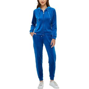 Woolicity Women's Sweatsuits Set 2 Piece Velour Full Zip Hoodie Tracksuits Sportswear with Pocket