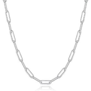 Stainless Steel Paperclip Necklace| Silver Paperclip Chain Necklace |18k Gold Plated Paperclip Chain Necklace| Women's Trendy Layering Necklaces | Choose Length | Fine Chain Necklaces |Hypoallergenic & Comfortable Women's Chain Necklaces 18/20/22/24 Inch