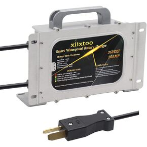 20AMP Replacement Golf Cart Battery Charger for 36 Volt EZGO/Club Car/Yamaha Golf Cart with Crowsfoot Plug Waterproof