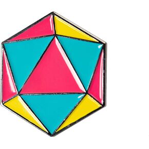 Pan Pride Flag d20 RPG Dice Enamel Pin for Pansexual Gaymers & Allies