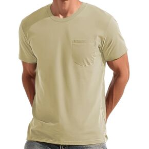 EKLENTSON Men's T-Shirts Short Sleeve Cotton Crew Neck Lightweight Tee Shirts Casual Summer Basic Tops with Pocket in Kuwait