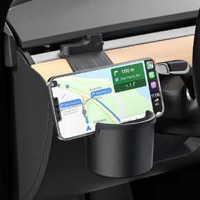 for Tesla Model Y Dashboard Organizer (2019–2025) – Multi-Functional Cup Holder Storage Box, Secure No-Slip Installation in 10th/11th Positions on Driver’s Side Only