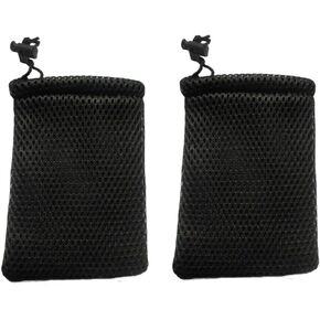 Nylon Mesh Drawstring Bag, Small Storage Pouch String Bags 5 x 3.5 Inch for Mini Stuff MP3 Charger Earphone Key,Black 6pcs