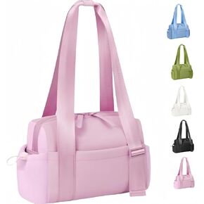 Mini Gym Bag for Women and Girls, Small Waterproof Travel Duffle Bag with Wet Compartment, Cute Workout Sport Tote bag, with gift box (black)