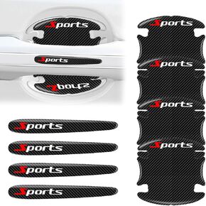 Car Door Handle Protector, 8 Pcs Door Protectors for Vehicles, Black, Door Handle Cup Protective Film for Most Vehicles (Bowl*4+Handle*4)