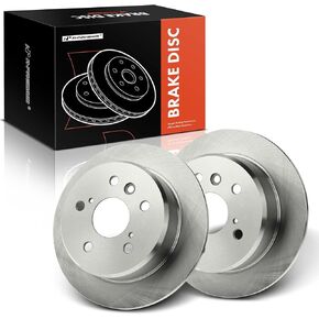A-Premium 10.59 inch (269mm) Rear Solid Disc Brake Rotors Compatible with Select Toyota and Lexus Models - Camry 1992-2001, Solara 1999-2003, ES300 1997-2001, 2-PC Set