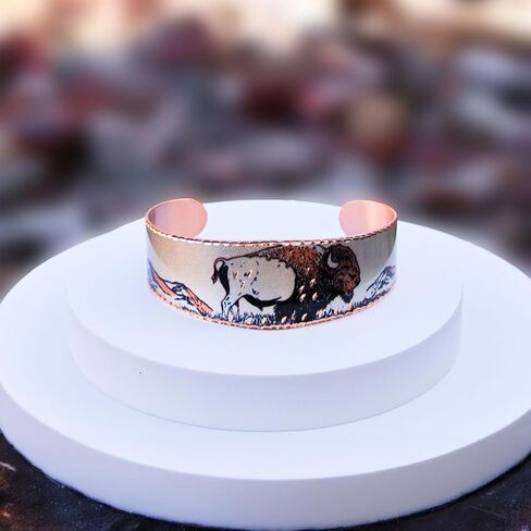 Native American Tribal Bracelets Cuff Animal/Pueblo/Dolphin/Hummingbird/Dragonfly/Butterfly/Orca/Wolf/Cat/Bison/Owl/Maple in Saudi Arabia