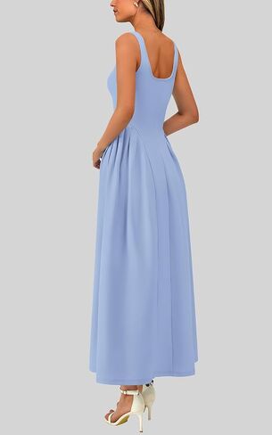 PRETTYGARDEN Solid Color Sleeveless Summer Dresses for Women 2025 Elegant Scoop Neck Cocktail Dress Semi Formal Midi Dress in Saudi Arabia