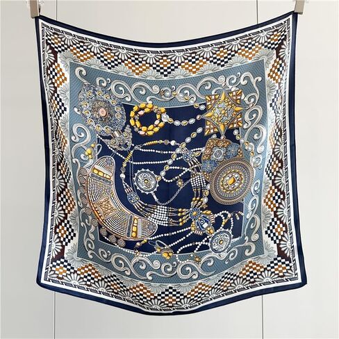 100 ٪ Mulberry Silk Scarf 25 × 25 بوصة - وشاح مربع مربع رقمي مطبوع للنساء ، مع عبوات الهدايا in Kuwait
