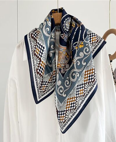 100 ٪ Mulberry Silk Scarf 25 × 25 بوصة - وشاح مربع مربع رقمي مطبوع للنساء ، مع عبوات الهدايا in Kuwait