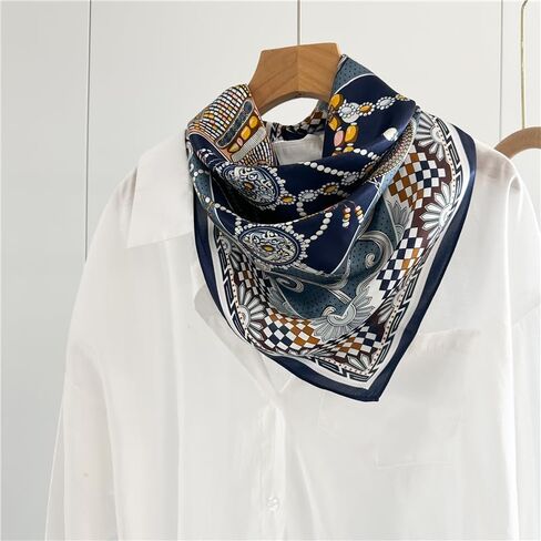 100 ٪ Mulberry Silk Scarf 25 × 25 بوصة - وشاح مربع مربع رقمي مطبوع للنساء ، مع عبوات الهدايا in Kuwait