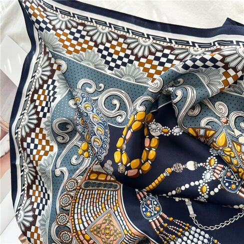 100 ٪ Mulberry Silk Scarf 25 × 25 بوصة - وشاح مربع مربع رقمي مطبوع للنساء ، مع عبوات الهدايا in Kuwait