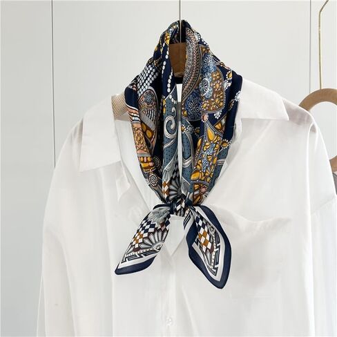 100 ٪ Mulberry Silk Scarf 25 × 25 بوصة - وشاح مربع مربع رقمي مطبوع للنساء ، مع عبوات الهدايا in Kuwait