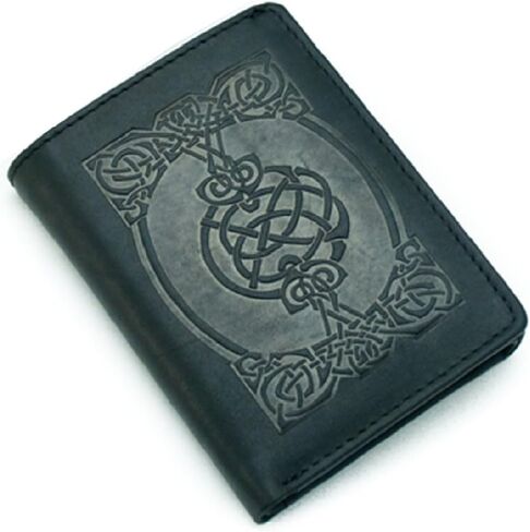 Biddy Murphy Irish Leather Wallet Brown Celtic Design Tri-Fold Made in Ireland in Saudi Arabia