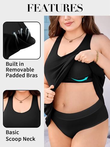 V FOR CITY Plus Size Summer Dresses with Built in Bra Pockets Beach Sundress Casual Sleeveless Scoop Neck Tank Dress 1X-4X in Saudi Arabia