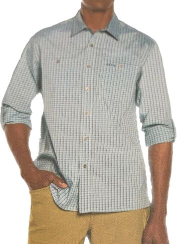 Orvis Men's UPF 30+ Quick Dry Long Sleeve Button Up Tech Shirt with Roll Tab Sleeves in Saudi Arabia