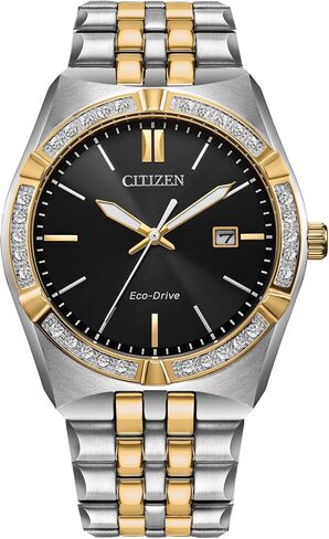 Citizen Men's Eco-Drive Corso Diamond Bezel Watch, Two-Tone Stainless Steel Bracelet Watch, 3 Hand, Date in Saudi Arabia