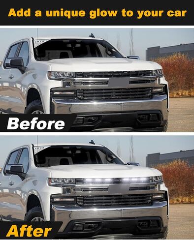 6Pcs LED Grill Lights for 2019-2024 2025 Chevrolet Silverado Raptor Grille Lights Silverado 1500 2500 3500 Accessories Front Grille Trims (Yellow) in Kuwait