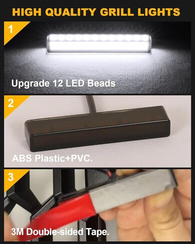 6Pcs LED Grill Lights for 2019-2024 2025 Chevrolet Silverado Raptor Grille Lights Silverado 1500 2500 3500 Accessories Front Grille Trims (Yellow) in Kuwait